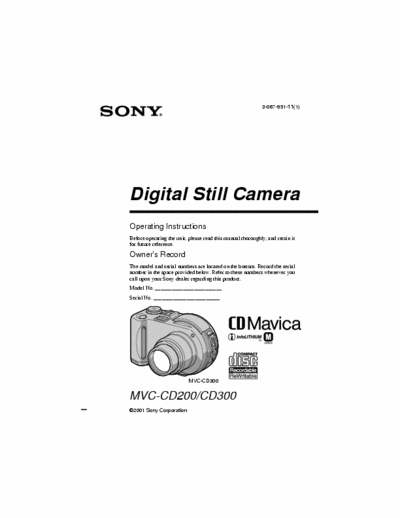 Sony MVC-CD200 120 page user