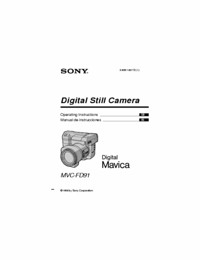 Sony MVCFD91 Complete owner/user manual & operating instructions in English & Espanol.