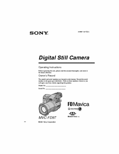 Sony MVC-FD97 92 page user