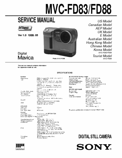 SONY MVC-FD88 [MVC FD83] Service Manual Digital Still Camera [ver. 1.0 1999.05] - part 1/3 (pag.19)
