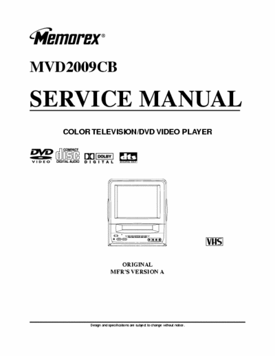 MEMOREX MDV2009 CB DIAGRAMA TV MEMOREX PARA SERVICIO TECNICO EN REPARACION