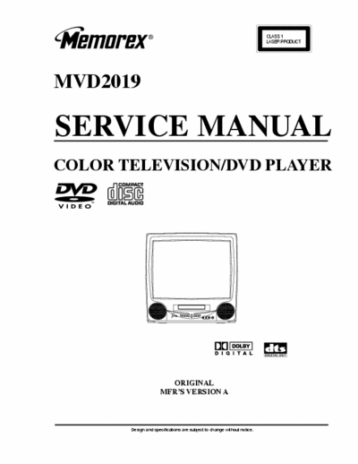 Memorex MVD2019 Service Manual Color Television/Dvd Player - (3.872Kb) 2 Part File - pag. 62