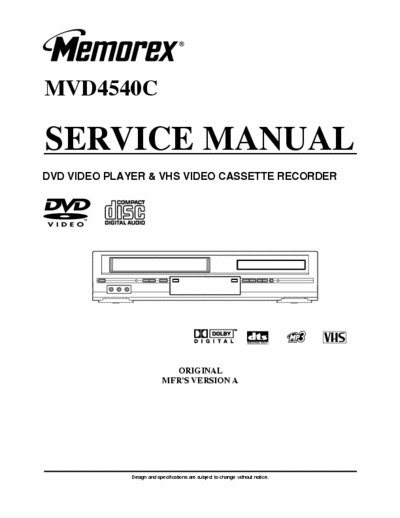 Memorex MVD5450C Service Manual dvd vcr combi - Part 1/2 [tot. File 4.371Kb] Pag. 79
