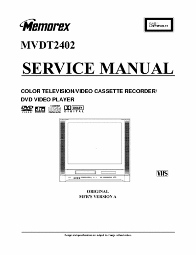 Memorex MVDT2402 Service Manual Color Television VHS Recorder DVD Player - (6.340Kb) pag. 90