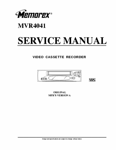 Memorex MVR4041 Service Manual VHS Recorder - (6.769Kb) pag. 157