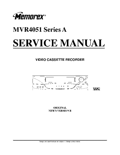 Memorex MVR4051 Series A Service Manual VHS Recorder - (4.712Kb) 2 Part File - pag. 104