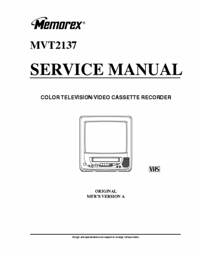 Memorex MVT2137 Service Manual Color Television Video Tape Recorder - (4.235Kb) 2 Part File - pag. 71