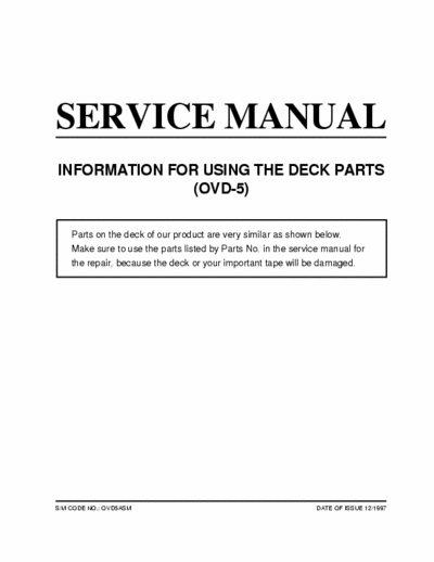 Memorex MVT2138 Service Manual + Information For Using the Deck Parts [OVD-5] - Part 1/2 pag. 81