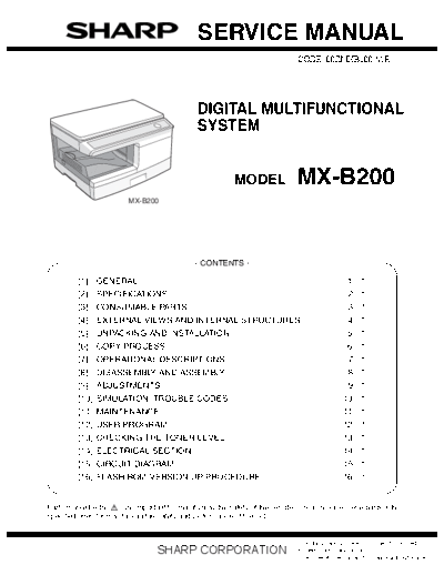 Sharp MXB_200 MXB_200 SERVICE MANUAL