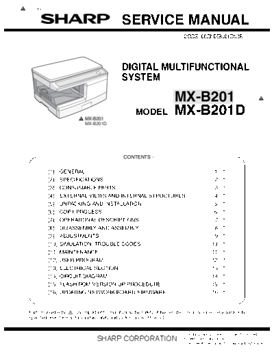 Sharp MX-B201 MX-B201 - MX-B201D SERVICE MANUAL