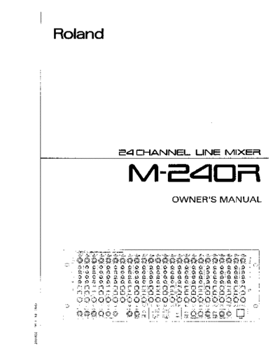 Roland M240-R 24ch line mixer owner manual