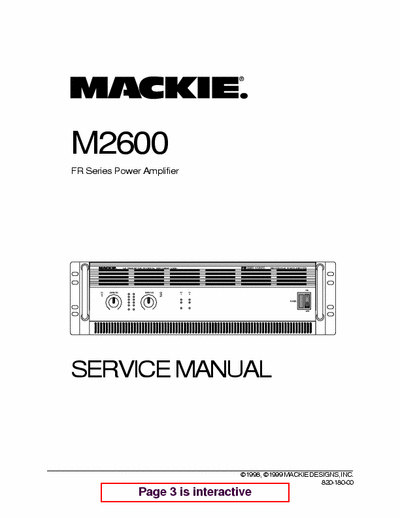 Mackie M2600 power amplifier