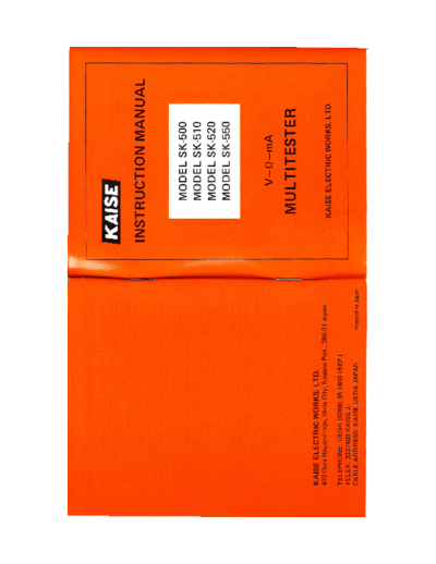 ICEL-KAISE Serie 500 Service Manual.