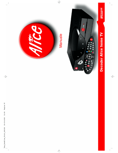 Pirelli Model STB HY100 User manual for Decoder Alice home TV