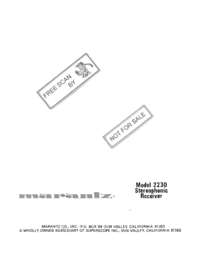 Marantz 2230 Handbook of Instructions