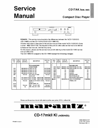 Marantz CD17AK cd player
