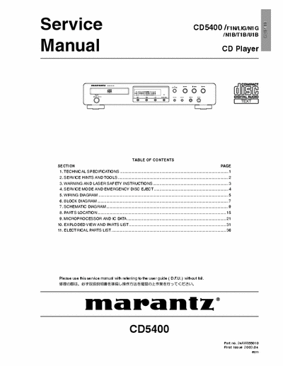 Marantz CD5400 cd