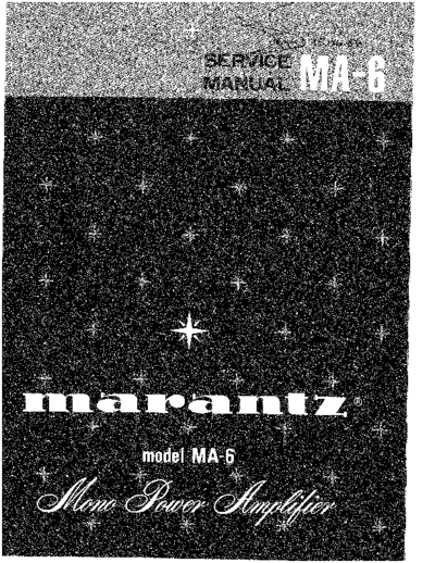 Marantz MA-6 audio amplifier service manual
