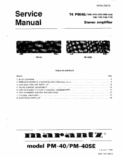 Marantz PM40, PM40SE integrated amplifier