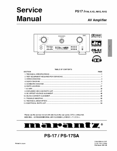 Marantz PS17 AV Amplifier