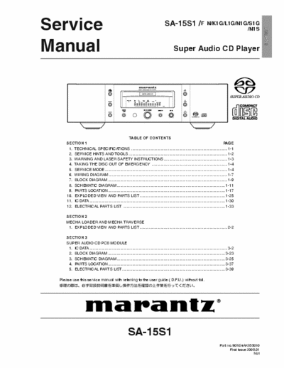 Marantz SA15S1 cd player