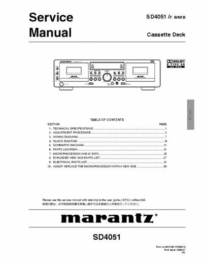 Marantz SD4051 cassette deck