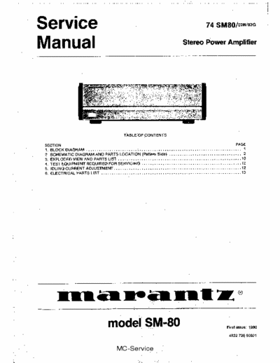 Marantz SM80 power amplifier