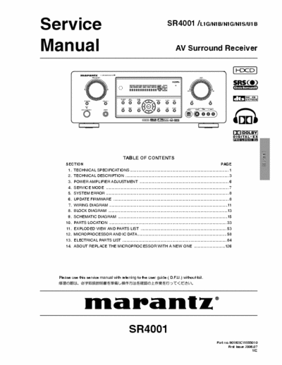 Marantz SR4001 receiver