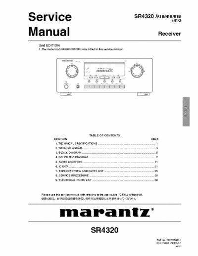 Marantz SR4320 receiver