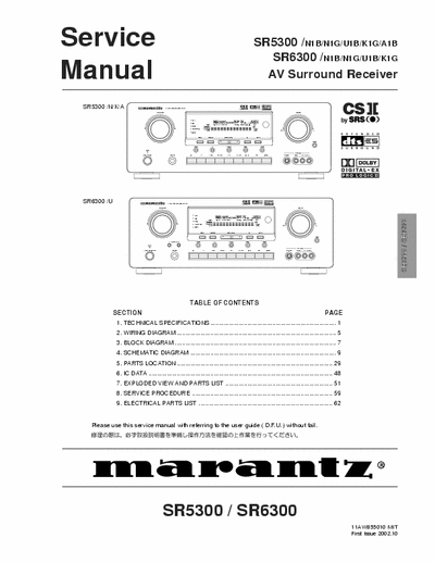Marantz SR5300, SR6300 receiver