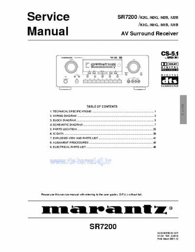 Marantz SR7200 receiver
