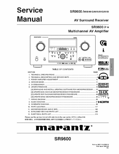 Marantz SR9600 receiver