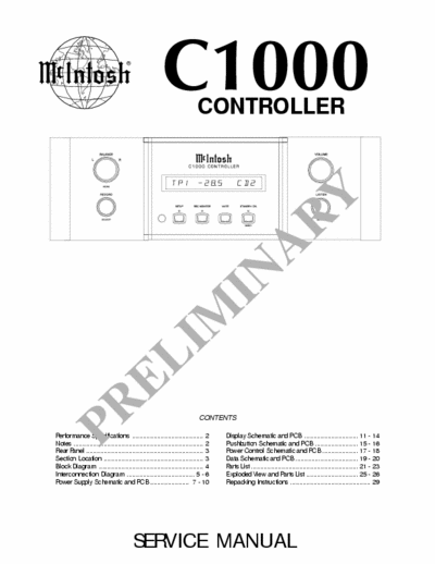 McIntosh C1000C control center