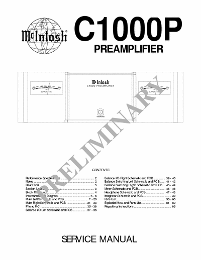 McIntosh C1000P preamp