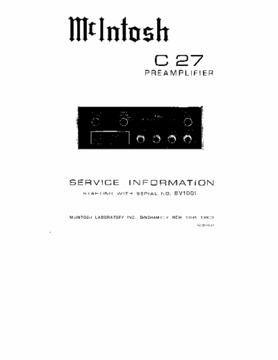 McIntosh C27 preamp