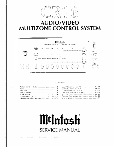 McIntosh CR16 remote controller