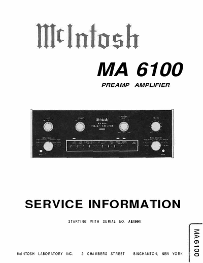 McIntosh MA6100 integrated amplifier
