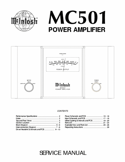 McIntosh MC501 power amplifier