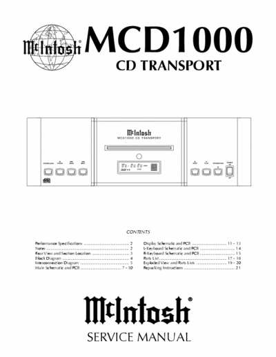 McIntosh MCD1000 cd player
