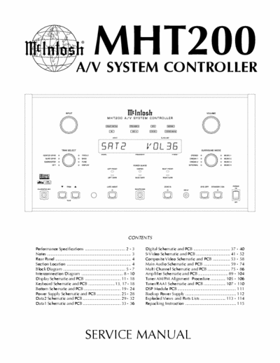 McIntosh MHT200 system controller
