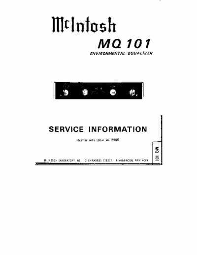 McIntosh MQ101 equalizer