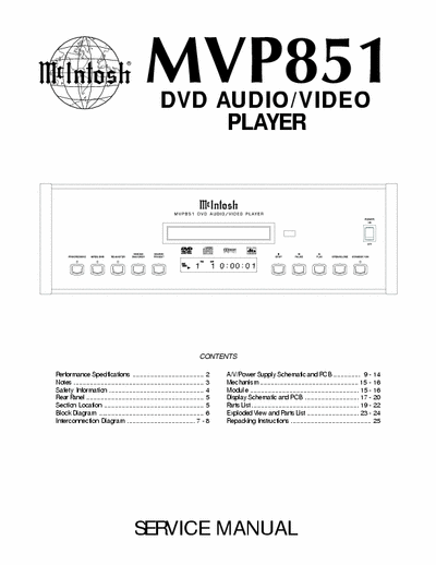 McIntosh MVP851 cd/dvd player