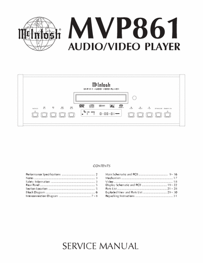McIntosh MVP861 cd/dvd player (s.m.)
