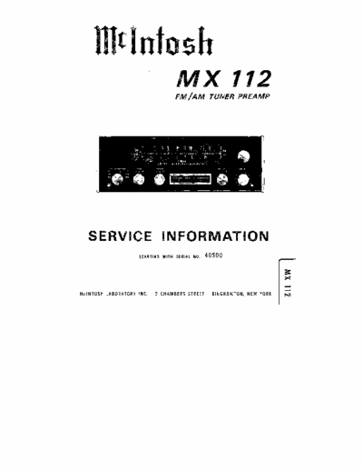 McIntosh MX112 preamp + tuner