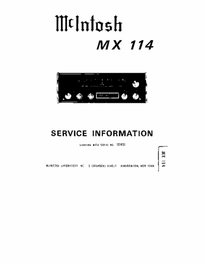 McIntosh MX114 preamp + tuner