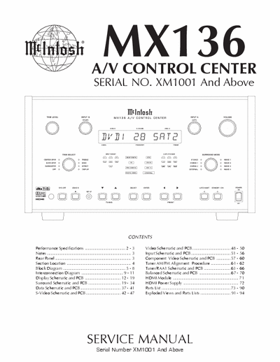 McIntosh MX136 preamplifier