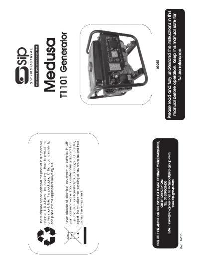 Medusa T1101 Medusa
T1101 Generator Manual / Operating Instructions