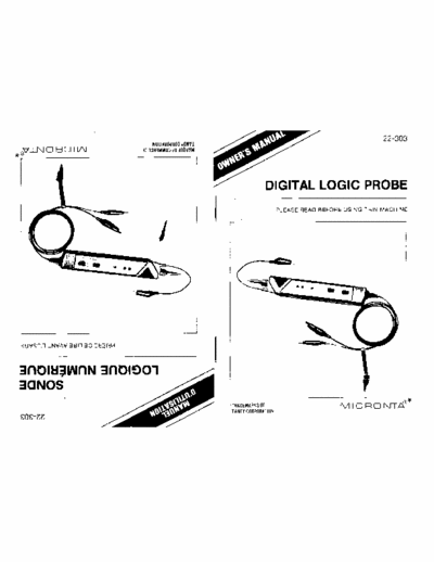 Micronta 22-303 Hand Held Digital Logic Probe from Tandy Corp. circa. 1985, English / French