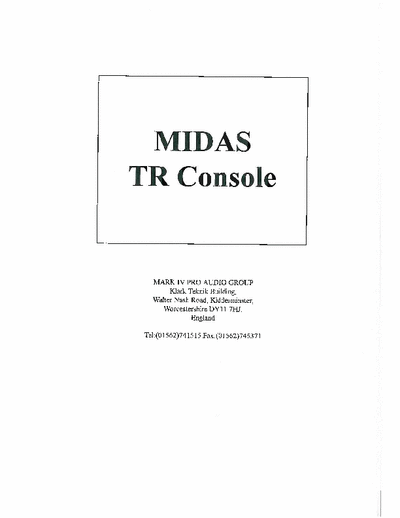 Midas TR mixer