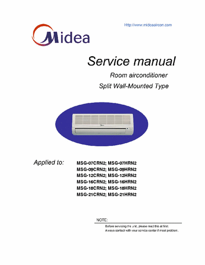 Midea MSG Service manual.